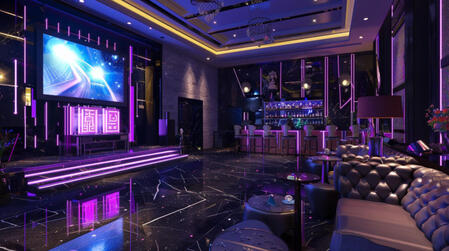 Private karaoke room setup commonly found in Suwon Korea